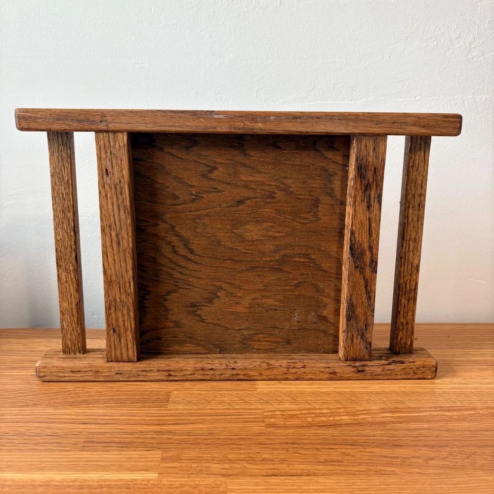 Unbranded Trivet Ceramic Tile Wheat Design Oak Wood Frame Brown Gray‎ 14.5x9.5in